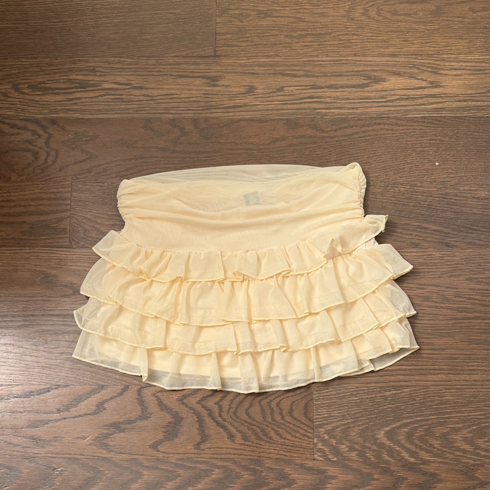 SHEIN Cream Layered Mini Skirt